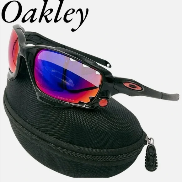 OAKLEY RACING JACKET Vented Sunglasses Black Prizm Sport Cycling Running Lenses - Picture 4 of 14